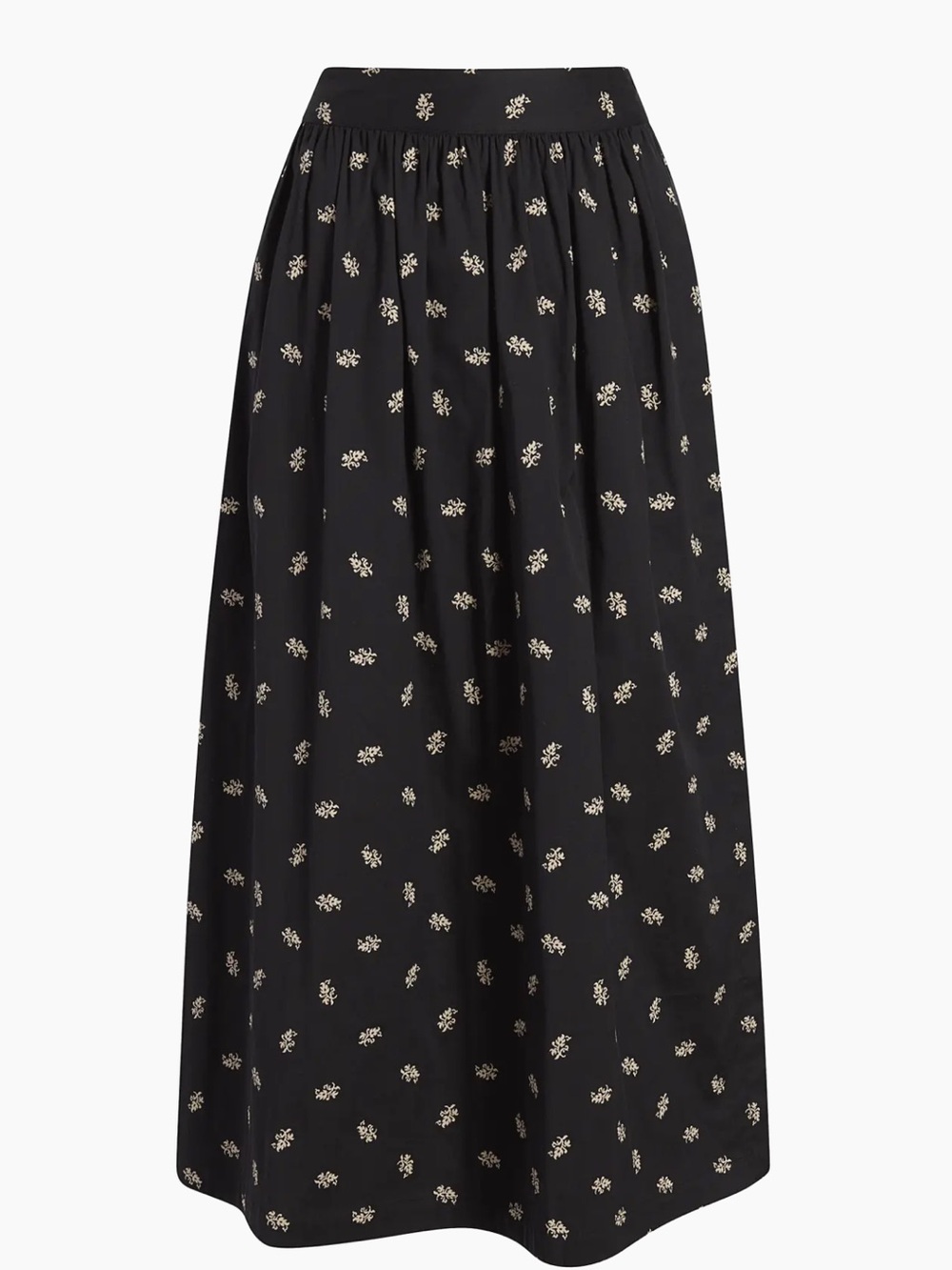 Hill House Autumn Paisley Black Jacquard Faux Wrap Midi Skirt Pockets Size XL